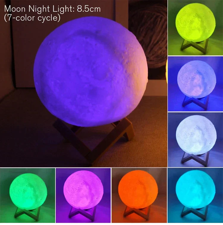 Moon Lamp LED Night Light - 8cm Battery Powered